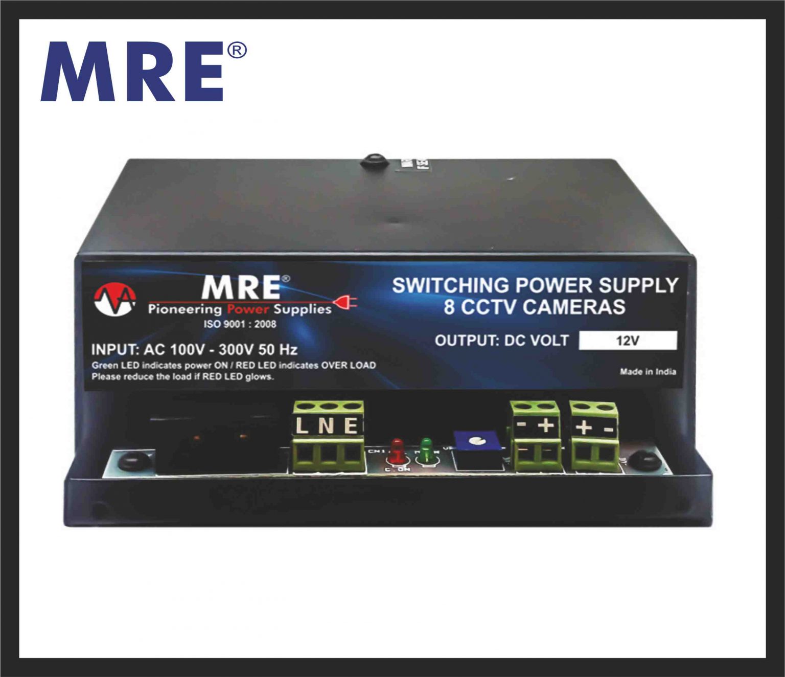 8 channel CCTV Power Supply Camera Power Supply MRE Powertech