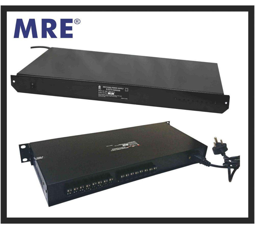 CCTV Distributed Rack Mount Power Supply Box : 12V DC, 16 Ports 20 Amps